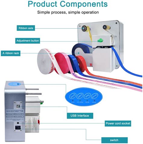 Digital Ribbon Printer, Satin Ribbon Printing Machine Hot Stamping Foil Printer