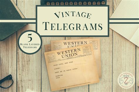 Vintage Telegrams Ephemera By The Digital Prop Shop | Creative Market