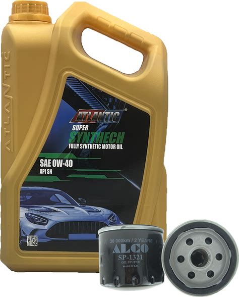 0W-40 Fully Synthetic Engine Oil API SN 5L + Oil Filter Service Kit