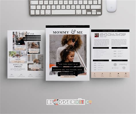 Blog Media Kit Template | 3 Pages By Blogger Kit Co | Creative Market