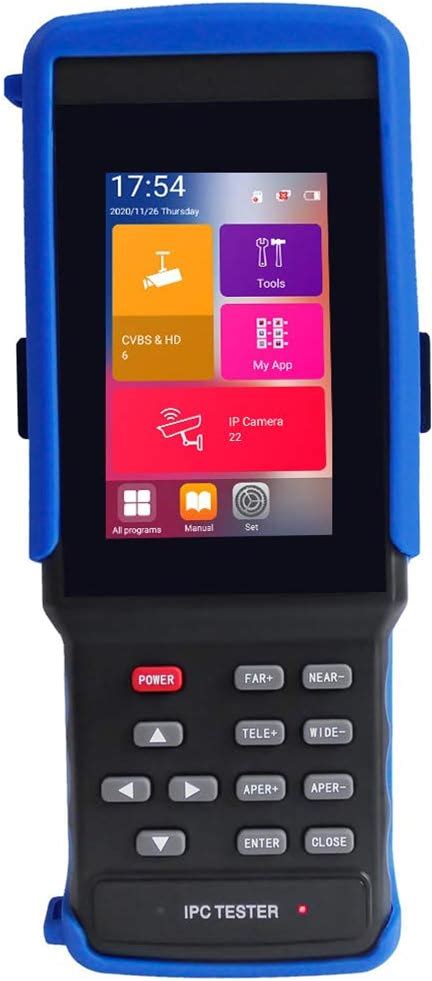 IP Camera Tester CCTV Tester 4 Inch Touch Screen H.265 IP/CVBS/CVI/TVI/AHD/Analog Camera Tester Built In Wifi, Poe Power Output,PTZ Control, 5-In-1 Multi-Function