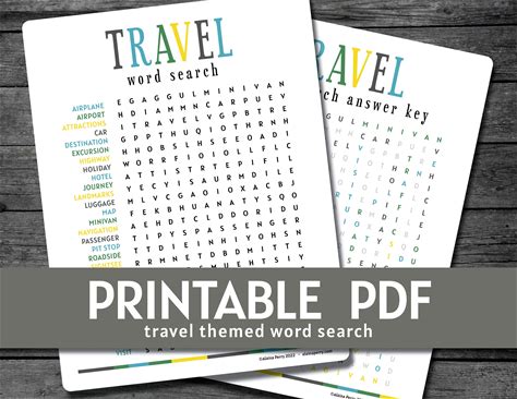 Travel Word Search - Printable