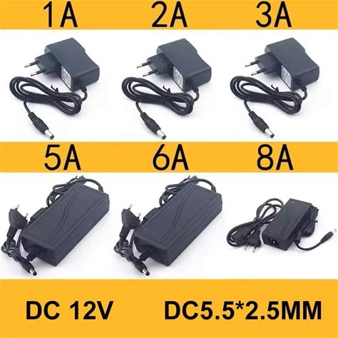 Universal Power Adapter 12V For LED Strips And CCTV With Multiple Current Options - 2A 12 V Us Plug | Uplift Essentials