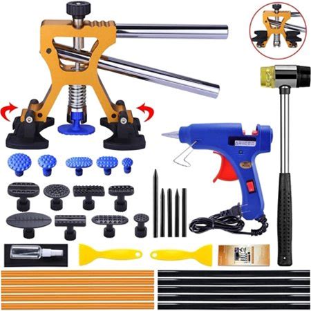 Manelord Auto Body Dent Repair Kit, Car Dent Puller With Golden Dent Puller For Auto Body Dent Removal, Minor Dent And Deep Dent Removal
