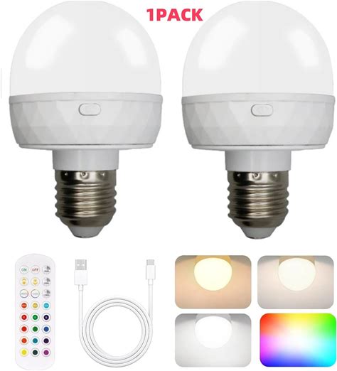 Rechargeable Battery Operated Light Bulb With Remote Control 5W E27 Dimmable Detachable LED Bulb 3