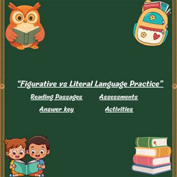 Figurative Vs Literal Language Practice: Reading Passages & Answers