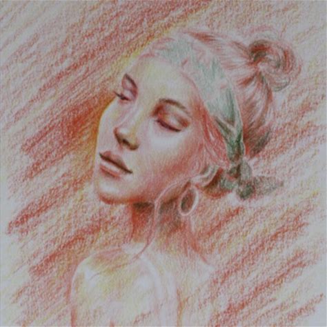 Sunset Woman Drawing | Color: Red | Size: Os