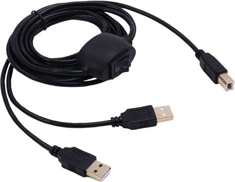 2 in 1 Printer Cable USB A To B Male To Male Printer Cable For Hp Canon Samsung Printer Splitter For