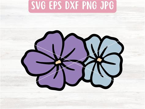 Simple Flower SVG File For Cricut, Layered Flower SVG For Silhouette, Flower Bunch SVG File Download, Purple Flower Svg, Cute Flower Svg