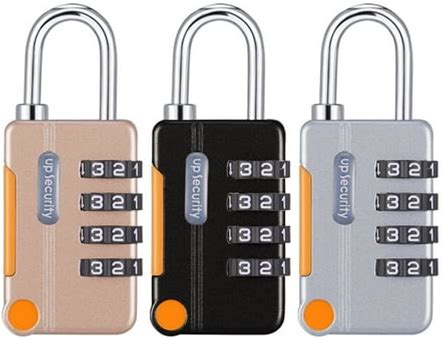 Sixwipe 3 Pack Combination Lock,4 Digit Combination Padlock,Outdoor Waterproof Padlock Combo Lock,Combination Padlock For School Gym Sports Locker,Gat