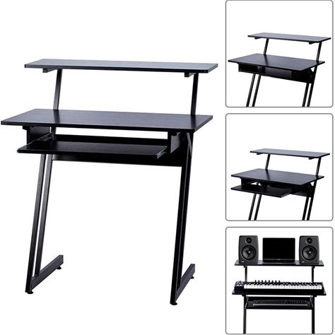 Recording Home Studio Desk Table Workstation W/ Raised Platform &