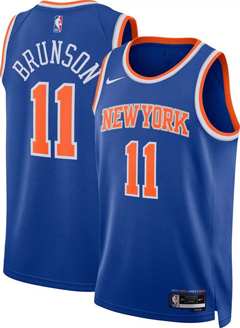 Nike Adult New York Knicks Jalen Brunson 11 Swingman Icon Jersey, Men's, Large, Blue | Holiday