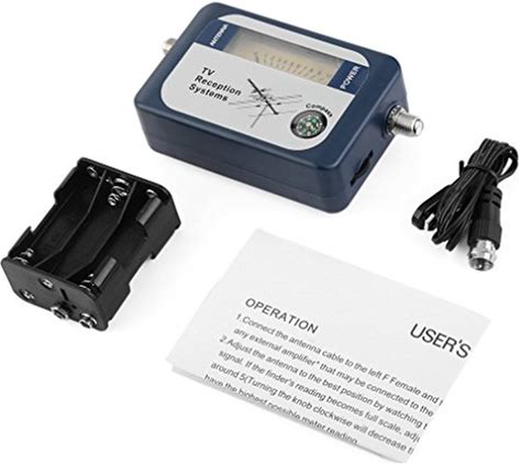 DVB-T Finder Digital Aerial Terrestrial TV Antenna Signal Power Strength Meter Pointer TV Reception Systems With Compass -Blue-