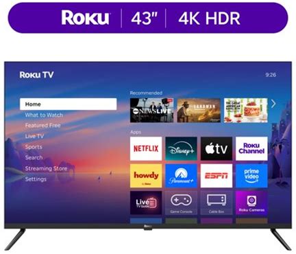 Roku Smart TV 2025 43-Inch Select Series, 4K HDR TV Roku TV With Enhanced Voice Remote