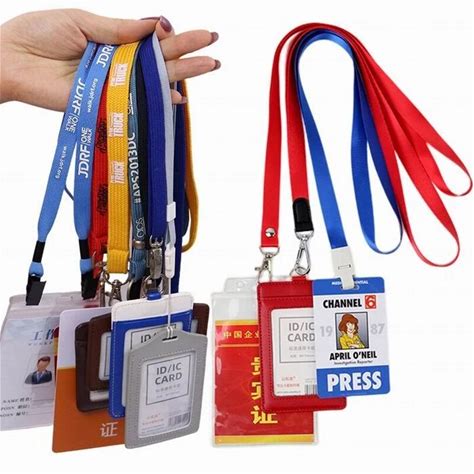 Customized Work Card With Lanyards Custom Printed Employee ID Card Employee Badge Full Printing Work Card Rope