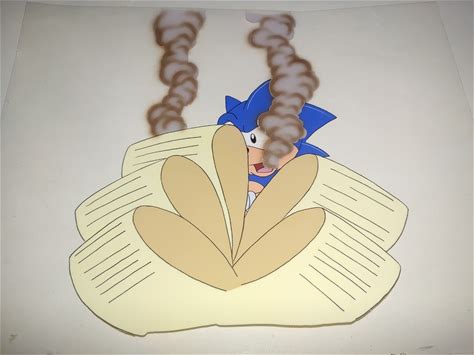 Sonic The Hedgehog Animation Cel Production Used Hand Painted Sega
