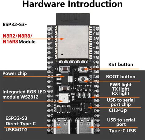 ESP32 S3 Development Board ESP32 S3 N16R8/N8R2 BT 2.4G Wifi Module For Arduino 8MB PSRAM 16MB FLASH