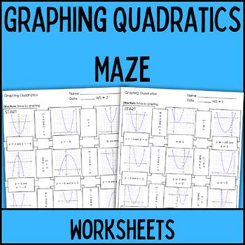Graphing Quadratics Functions Parabolas Maze Activity Vertex Form
