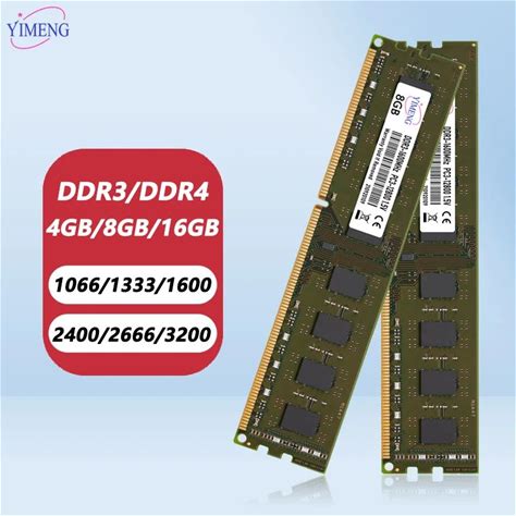 DDR3 DDR4 4GB 8GB 16GB Desktop Memories Ram PC3 1.5V 8500 10600 12800 PC4 1.2V 2133 2400 2666