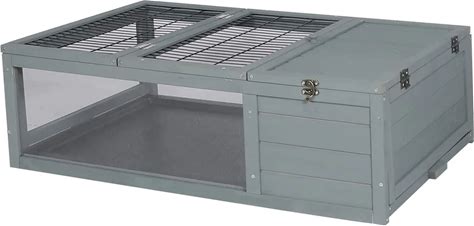 Indoor Outdoor Enclosure Turtle Habitat Large Tortoise Habitat Cage Wooden Tortoise House Big For Small Animals