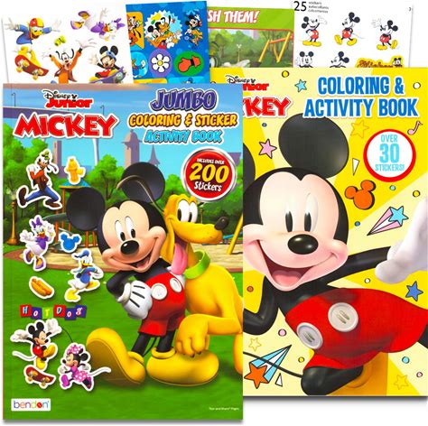 Mickey Mouse Coloring Books For Kids Ages 2-4 - Bundle With Mickey Activity Book With 200+ Stickers Plus Mickey Coloring Pages, More | Mickey Activity