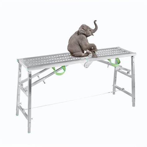 Scaffolding Equipment, Step Ladders, Portable Multipurpose Folding Scaffolding Work Platform Scaffold Tower Ladder Stool Bench Adjustable Height,