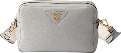 Prada Small Leather Shoulder Bag - Grey