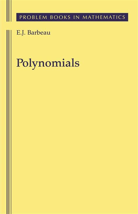 Polynomials (Problem Books In Mathematics)