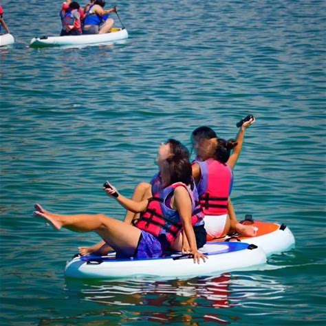 Factory Price Inflatable Fishing Mini Boat Hover Craft Stable Folding Design Catamaran Inflatable Boat Surfing