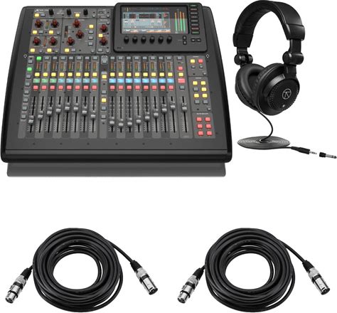 Behringer X32 Compact 40-Input 25-Bus Digital Mixing Console, Bundle With TAPH100 Headphones And 2X 25' XLR Mic Cable