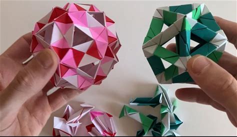 Icosahedron Variations Origami Art Sculpture Sphere Polyhedron For Decoration Display Gifts Math Spheres Geometry Bright Colorful Vibrant