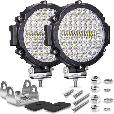 SAN YOUNG 7 Inch Round LED Off Road Lights, 210W 10000Lm LED Work Lights For Truck Jeep ATV UTV RV SXS Offroad Car Driving Headlight, Off-Roading Fog