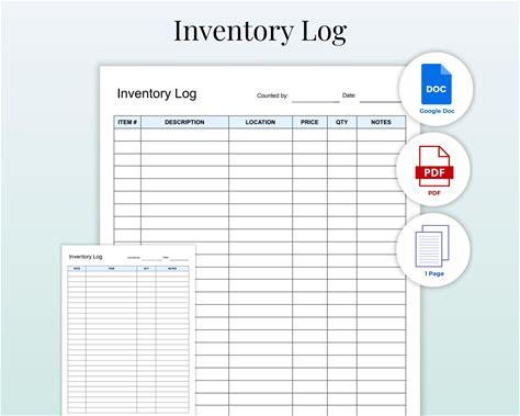Editable Inventory Tracker | Inventory Log Sheet For Small Business | Product And Supply Management PDF And Google Document