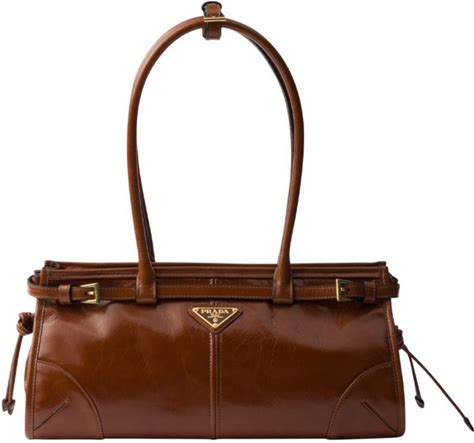 Prada Bonnie Medium Convertible Leather Shoulder Handbag - Palisander