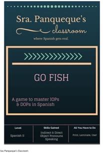 Indirect / Direct Object Pronoun Go Fish Game