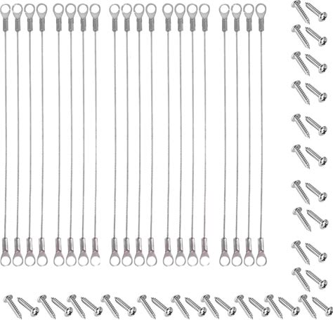 20 Pcs 8 Inch Cabinet Door Restraint, Door Opening Angle Protector, Cabinet Hinge Limiter, Stainless Steel Restraint Cable With Screws