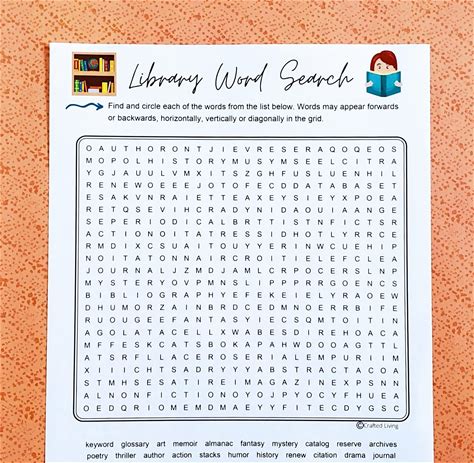 Library Word Search Printable | Brain Teaser Vocabulary Game (Digital Download)