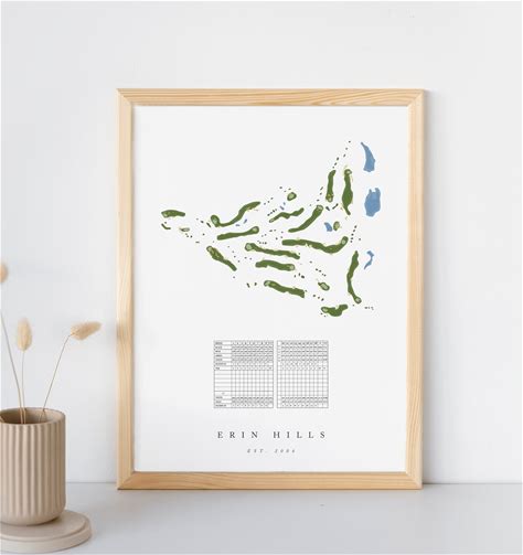 Erin Hills | Golf Course Layout | Includes Scorecard | Digital Download | Golf Course Architecture | Golf Gifts