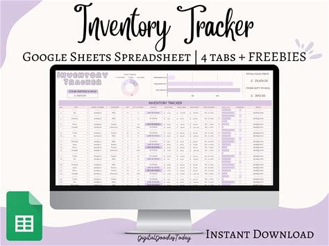 Inventory Tracker Spreadsheet Google Sheets | Products Inventory | Inventory Supplies Template | Inventory Log | Business Inventorytemplate