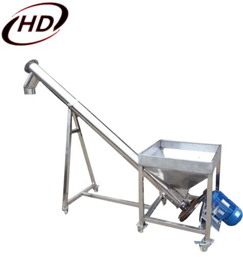 Inclined Food Grade Screw Auger Feeder Conveyor Machine With Inlet Hopper For Grain/Agriculture Granular