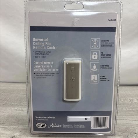 Hunter Accents | Hunter Universal On Off Ceiling Fan Remote Controll 340 887 Hunter Hampton Bay | Color: White | Size: One Size
