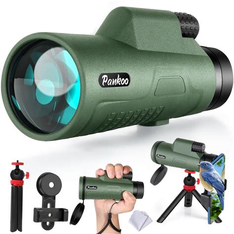 Pankoo 12X50 High Magnification Monocular For Adults - With Smartphone Adapter, Tripod & Hand Strap - BAK4 Prism & FMC Lens - Suited For Birding,