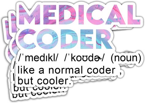 ULTRAVUTT | Funny Medical Coder Definition Sticker Medical Coder Stickers Medicare Coding Medical Billing Biller Nurse Sticker Medical Coder Gifts La