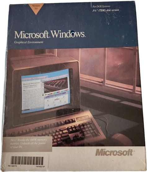 Microsoft Windows Operating System Version 3.0 3.5" Floppy Disk For DOS Systems
