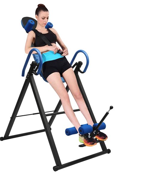 Inversion Table, Inversion Table For Back Pain Relief, 330 Lbs Capacity Strength Training Inversion Equipment, Extended Ankle Lock Handle, Back Pain