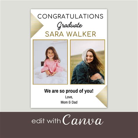 Quarter Page Canva YEARBOOK AD TEMPLATE, 1/4 Page Editable Download Elementary, Middle School Or Senior Graduate - Yearbook Ads Template