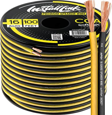 Install Link 16 AWG Gauge Speaker Wire Cable Stereo, Car Or Home Theater, CCA (100 Feet)