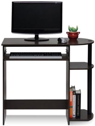 Furinno Engineered Wood Simplistic Computer Desk In Dark Brown/Black