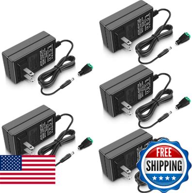 12V Led Strip Power Supply 3A 36W 5 Pack Us Plug Dc Adapter For Led