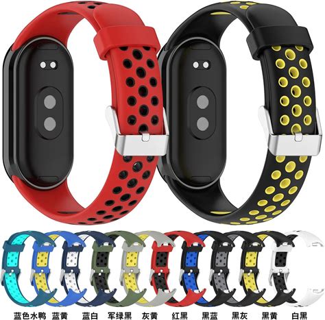 For Xiaomi Band 8 9 Silicone Watch Straptwo-Color Breathable Smart Watchband Replacement Bracelet